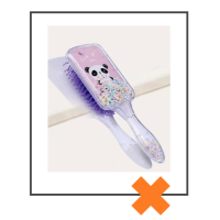 Haarborstel panda paars